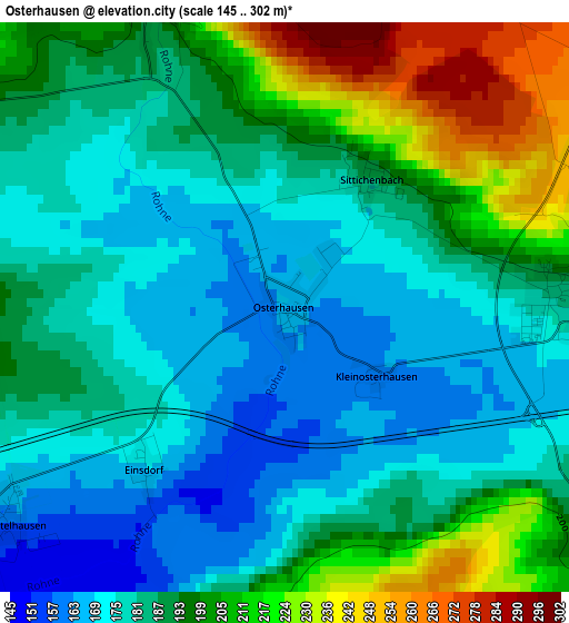 Osterhausen elevation map