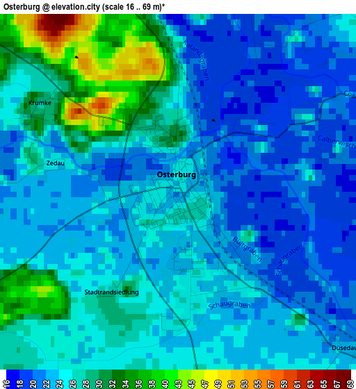 Osterburg elevation map