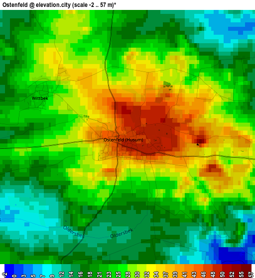 Ostenfeld elevation map