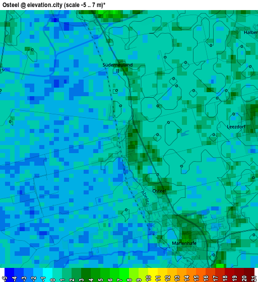 Osteel elevation map