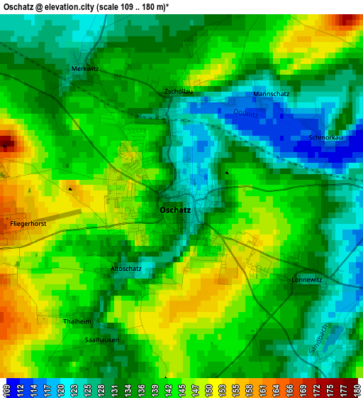 Oschatz elevation map