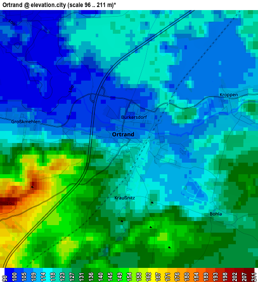 Ortrand elevation map