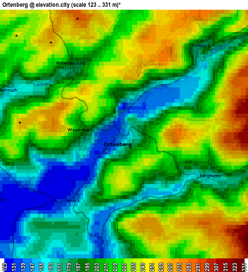 Ortenberg elevation map