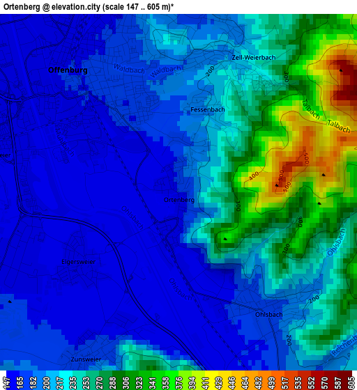 Ortenberg elevation map