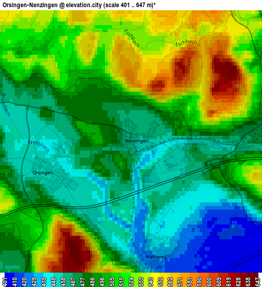 Orsingen-Nenzingen elevation map