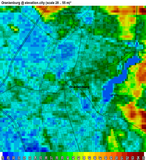 Oranienburg elevation map