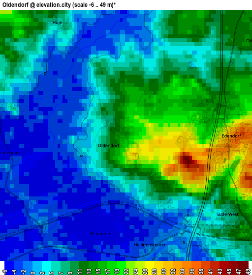 Oldendorf elevation map