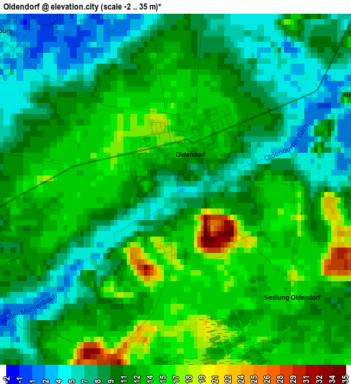 Oldendorf elevation map