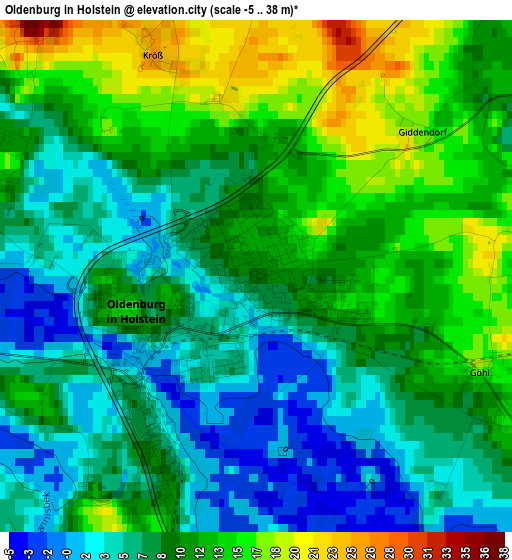 Oldenburg in Holstein elevation map