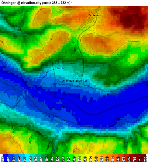 Öhningen elevation map