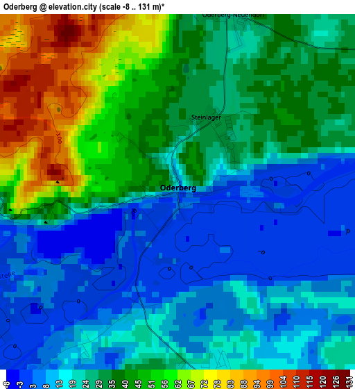 Oderberg elevation map