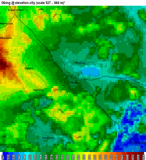 Obing elevation map