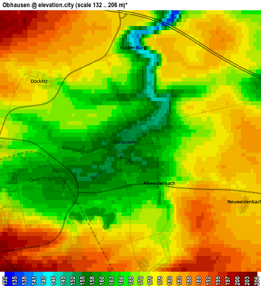 Obhausen elevation map