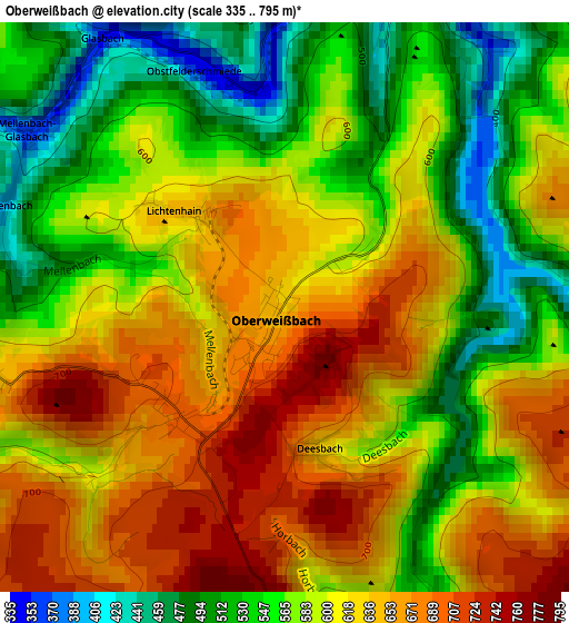 Oberweißbach elevation map