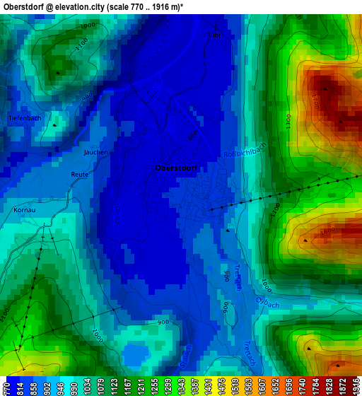 Oberstdorf elevation map