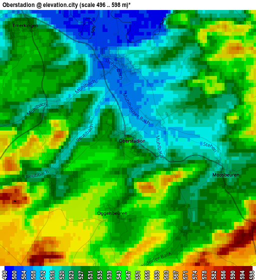 Oberstadion elevation map