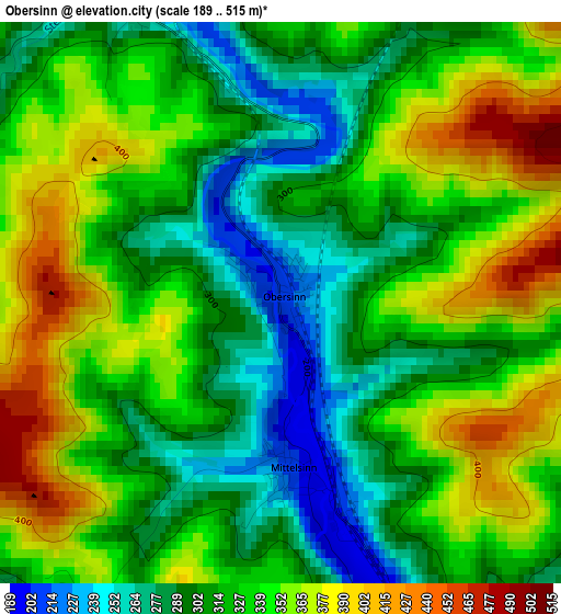 Obersinn elevation map