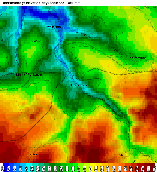 Oberschöna elevation map