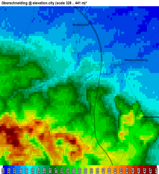 Oberschneiding elevation map