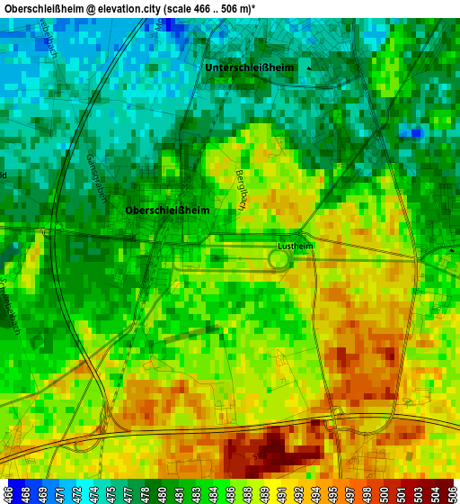 Oberschleißheim elevation map