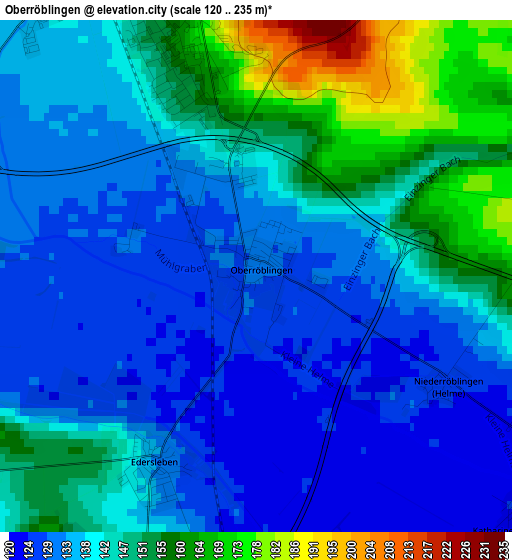 Oberröblingen elevation map