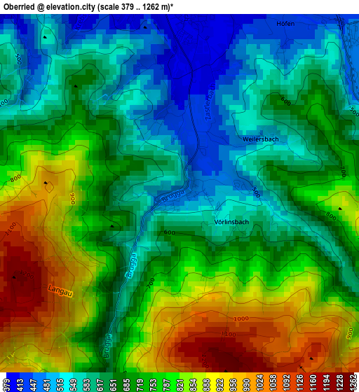Oberried elevation map