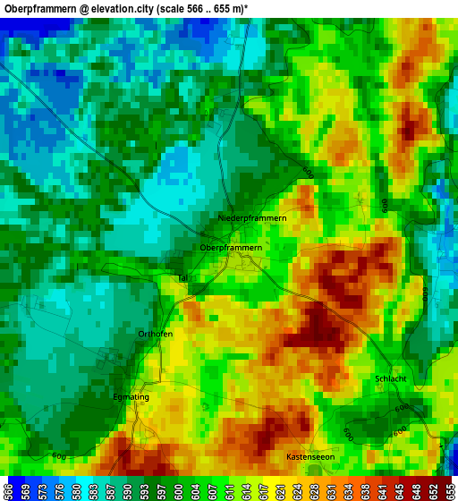 Oberpframmern elevation map