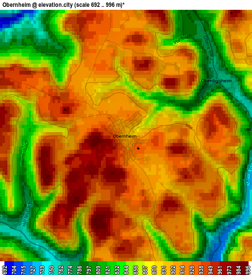 Obernheim elevation map