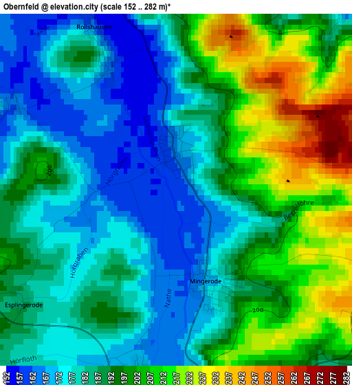 Obernfeld elevation map