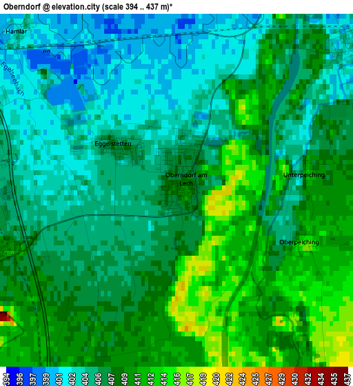 Oberndorf elevation map