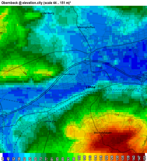 Obernbeck elevation map