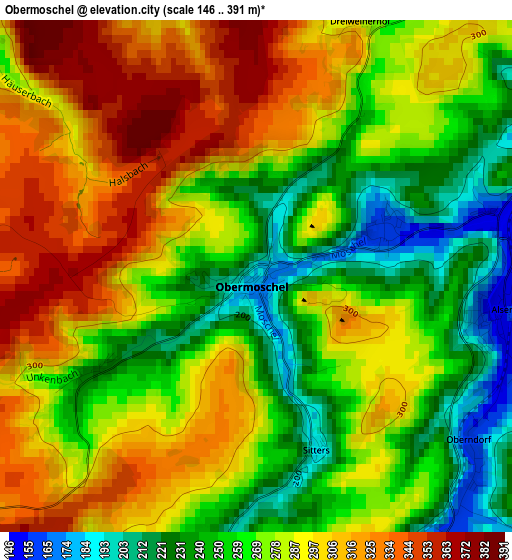 Obermoschel elevation map