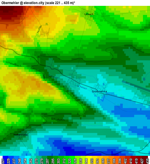 Obermehler elevation map