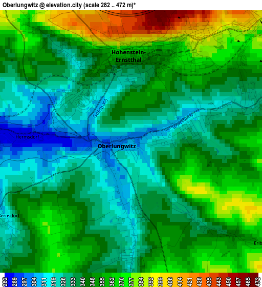 Oberlungwitz elevation map