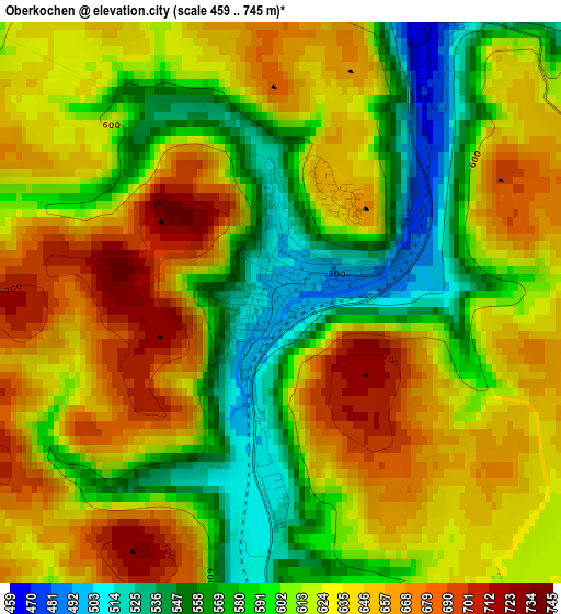 Oberkochen elevation map