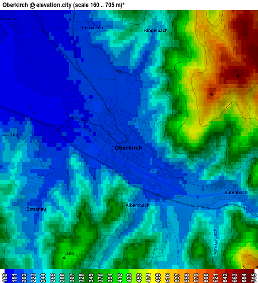 Oberkirch elevation map