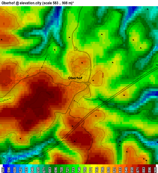 Oberhof elevation map