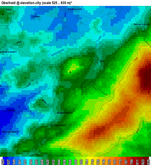 Oberhaid elevation map