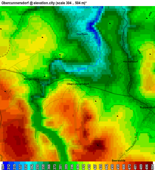 Obercunnersdorf elevation map