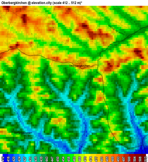 Oberbergkirchen elevation map