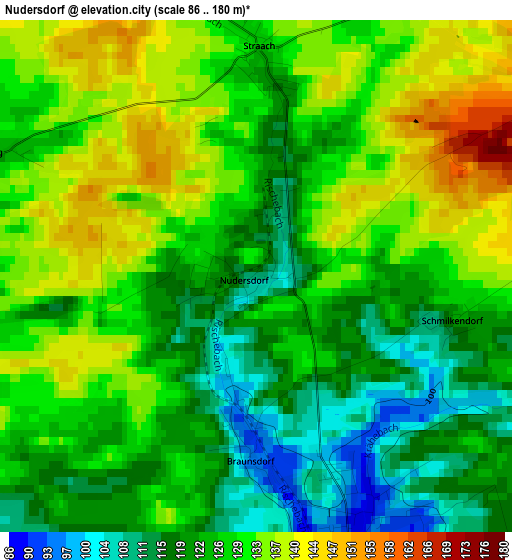 Nudersdorf elevation map