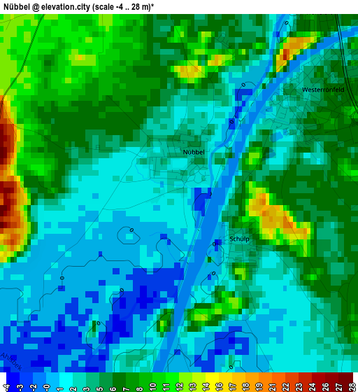 Nübbel elevation map