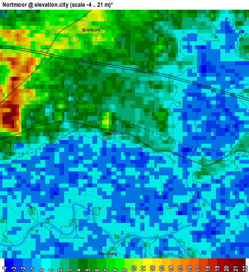 Nortmoor elevation map