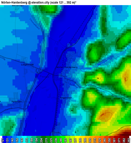 Nörten-Hardenberg elevation map