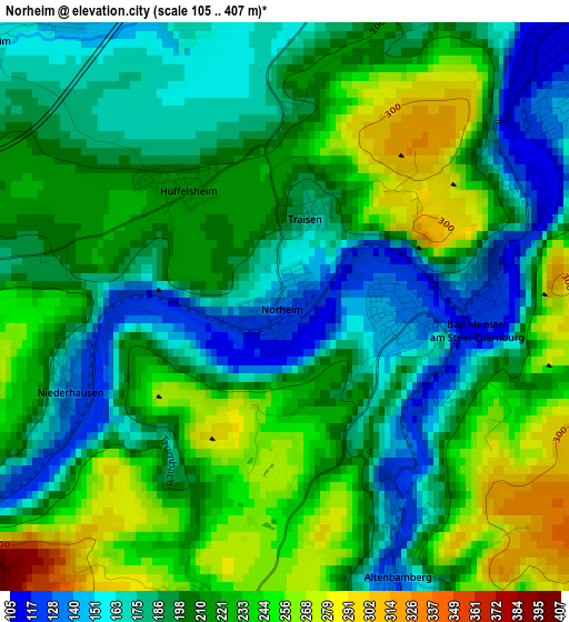 Norheim elevation map