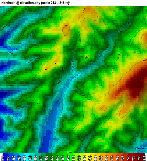 Nordrach elevation map