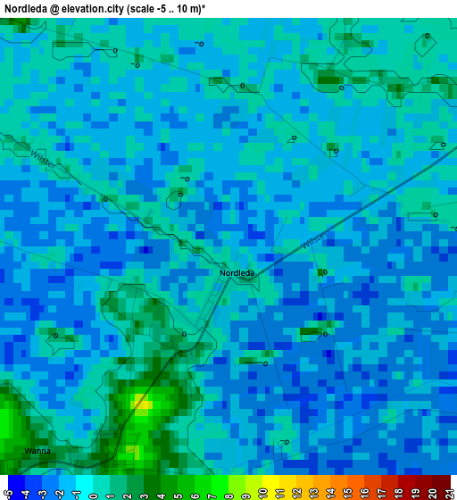 Nordleda elevation map