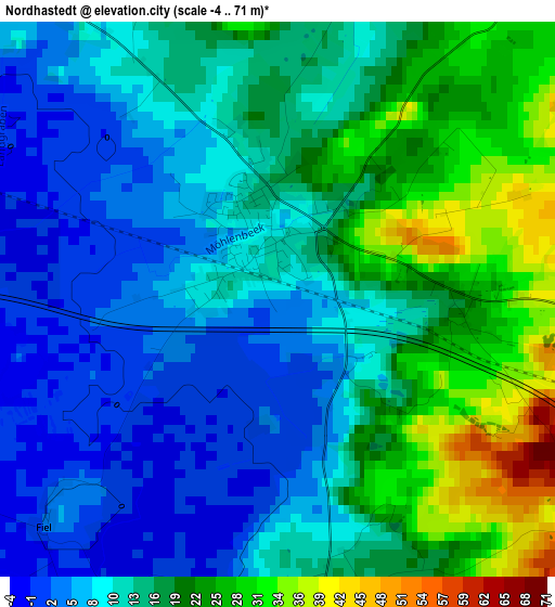 Nordhastedt elevation map