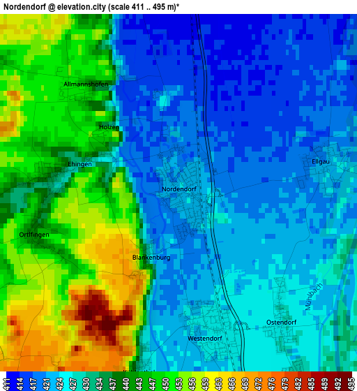 Nordendorf elevation map