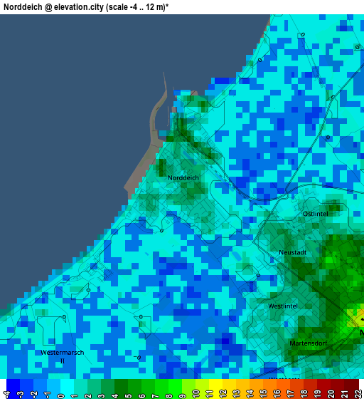 Norddeich elevation map